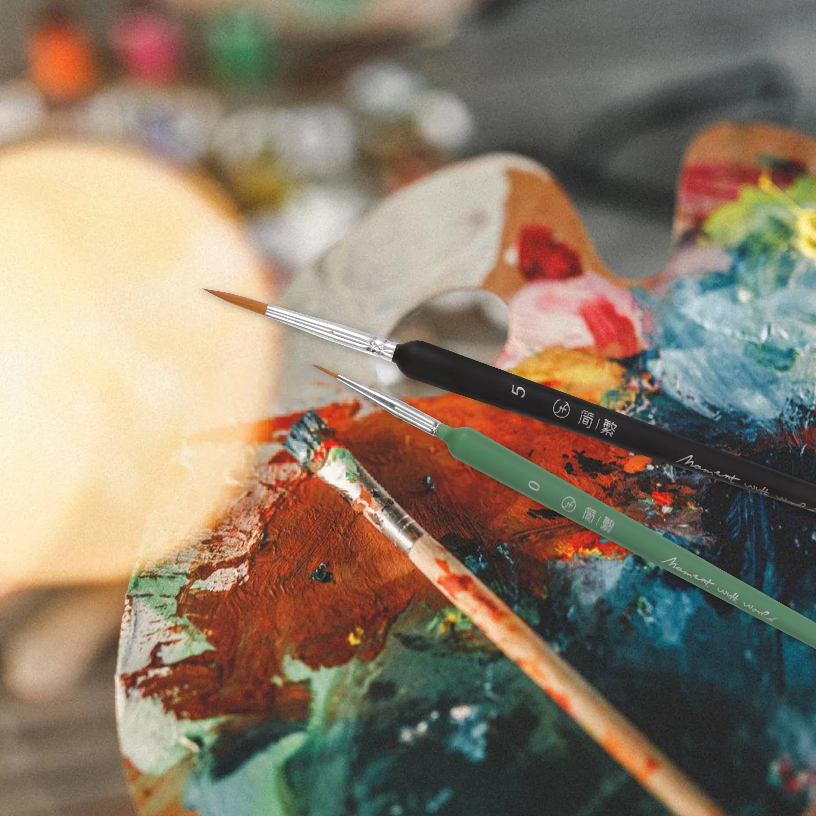 

5Pcs Calligraphy Brush Set Traditional Chinese Ink Brushes Fine Tip for Painting Drawing Writing Calligraphy Art Stationery