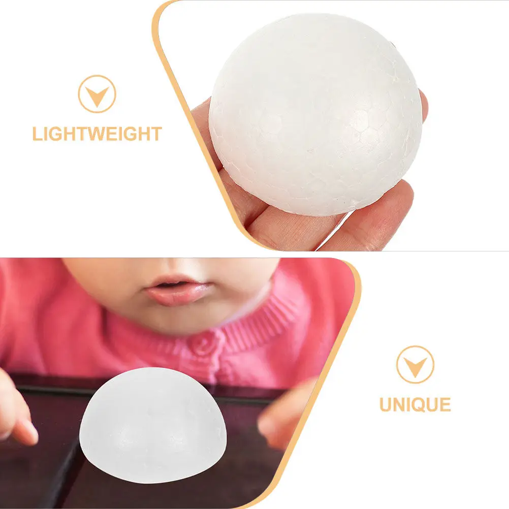 100Pcs Polystyrene Foam White Hemispheres Half Round Balls for Wedding Decorations DIY Craft Projects Art Christmas Floral view 6