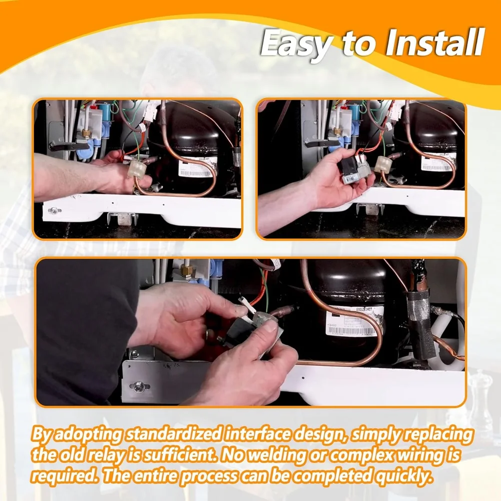 ABJN-Overload& Start Relay WR08X21100 Refrigerator Universal Fit For 1/4