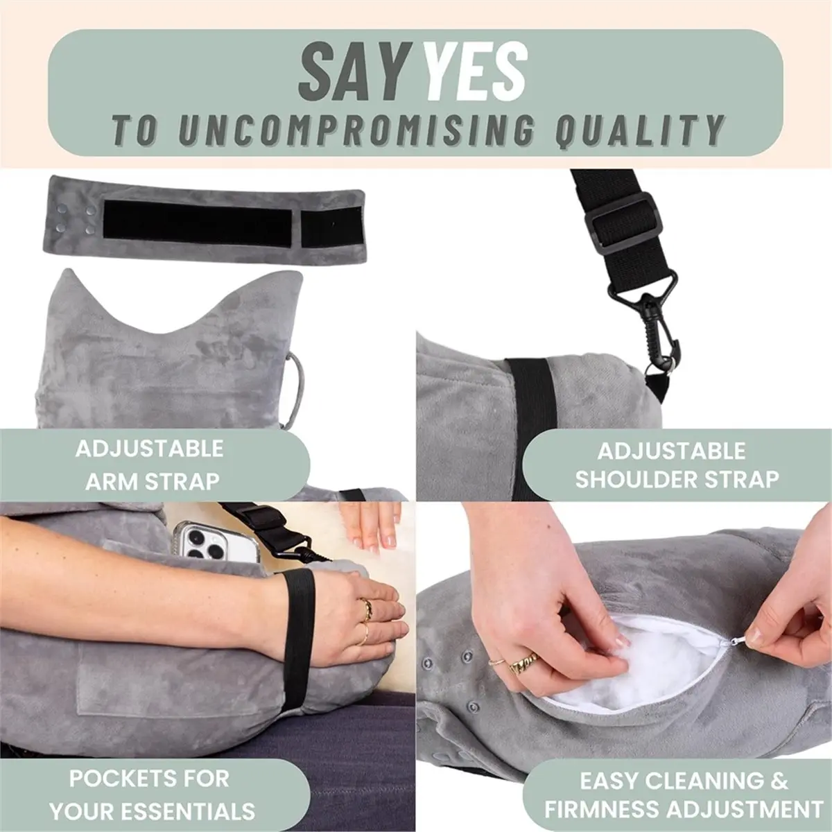 Post Shoulder Surgery Pillow with Pocket- Rotator Cuff Pillow for Sleeping, After Shoulder Surgery Must Haves