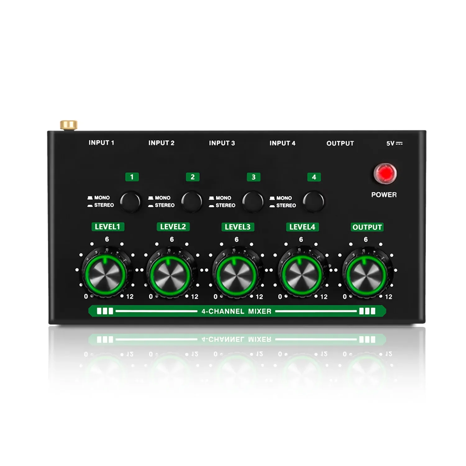 Limited Offer Professional 4-way Audio Splitter 4 In 2 Out Stereo 6.5 Microphone Guitar Instrument Mixer