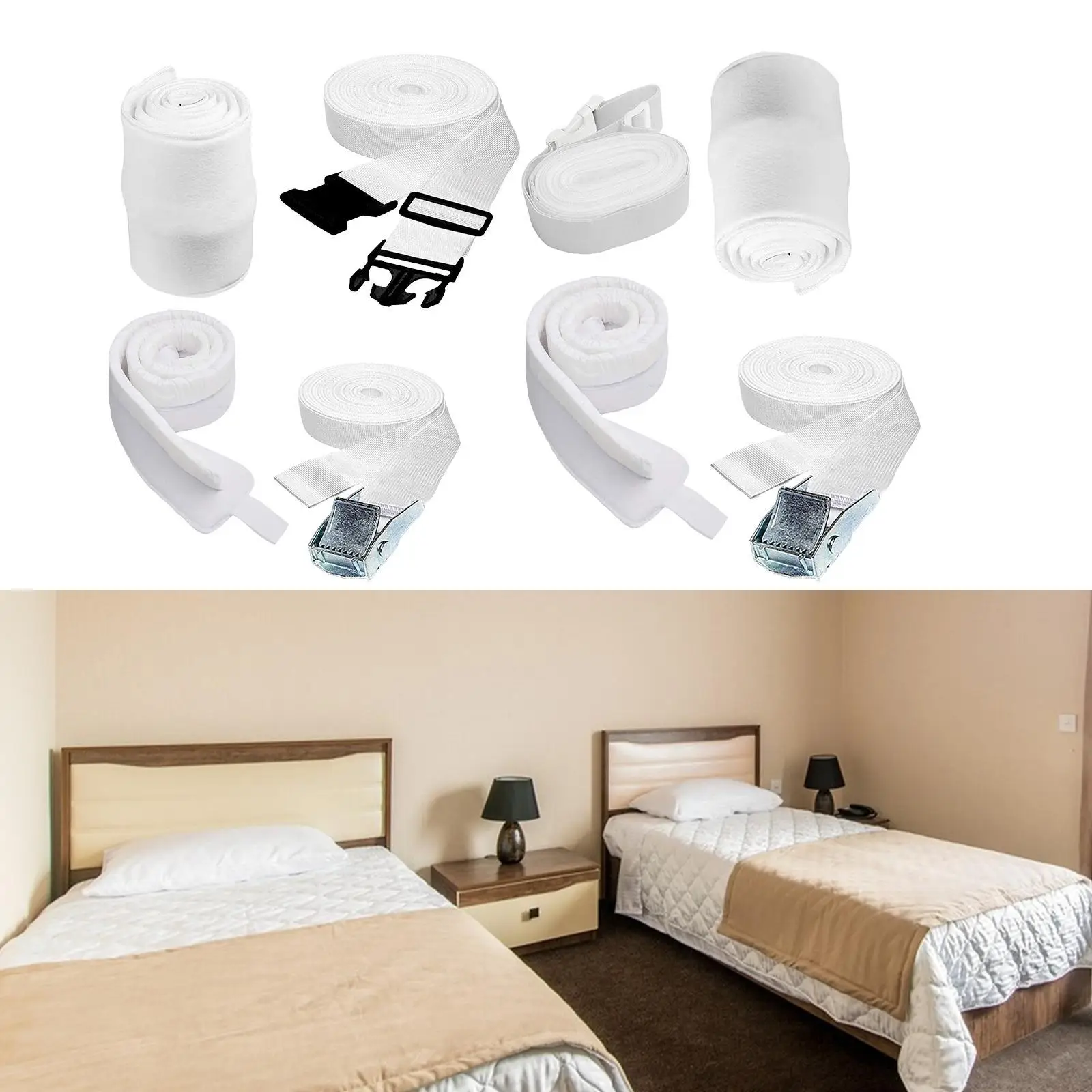 Bed Bridge Connector Mattress Extender Quickly Create King Size Bed Mattress Connector with Strap for Guest Room Hotel Home