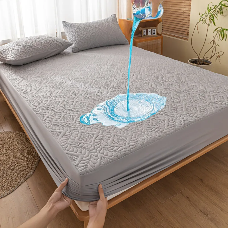 Quilted Mattress Cover Waterproof  Single Couple Double Bed Elastic Fitteds Sheet Bedspread on The Bed Mattress Protector Bed Li