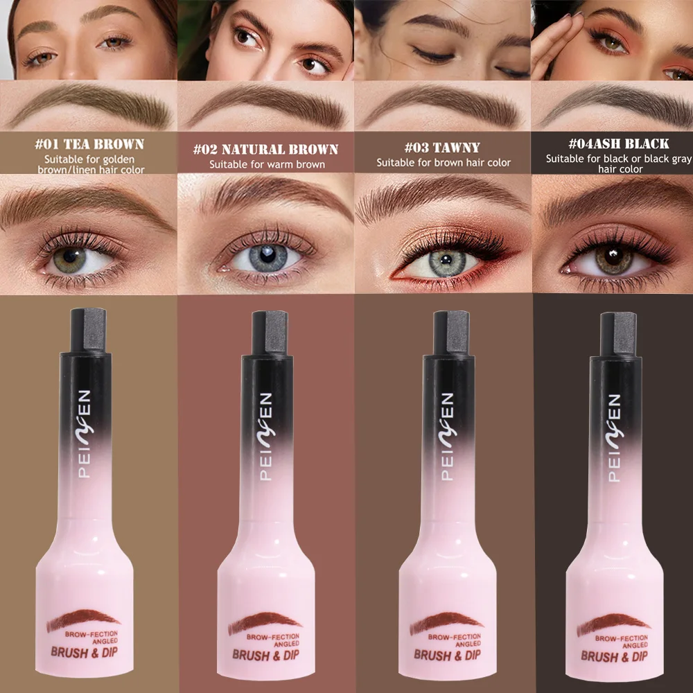 1Pc Dual-Action luchtkussen wenkbrauwtint, waterdicht, zweetbestendig, veegvast voor een natuurlijke wilde wenkbrauwlook