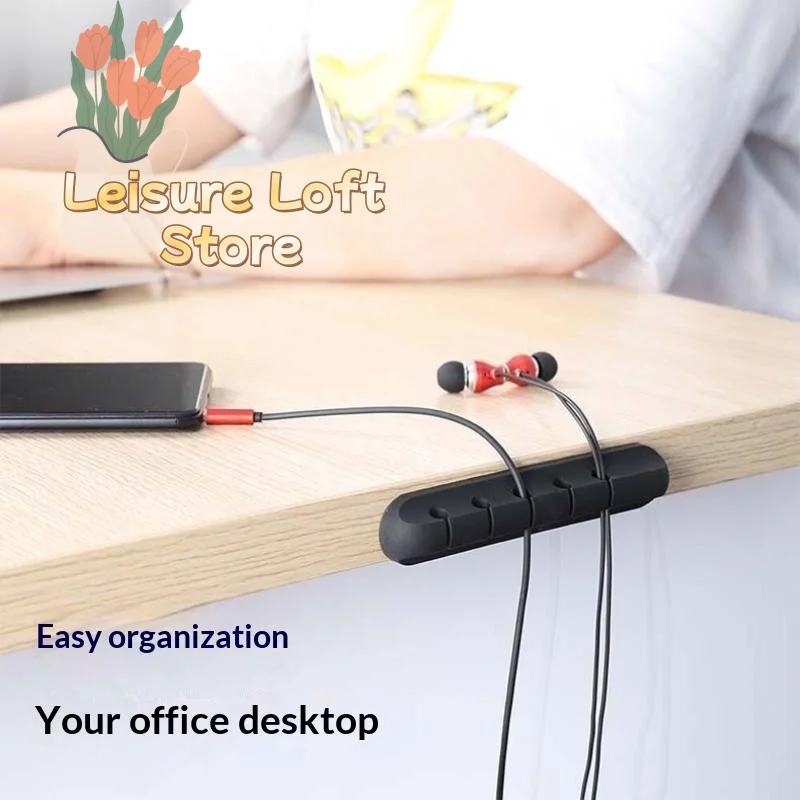 Trace-Free Adhesive Wire Organizer Cord Keeper for Charging Data Cable Storage Home Office Desktop Travel Use