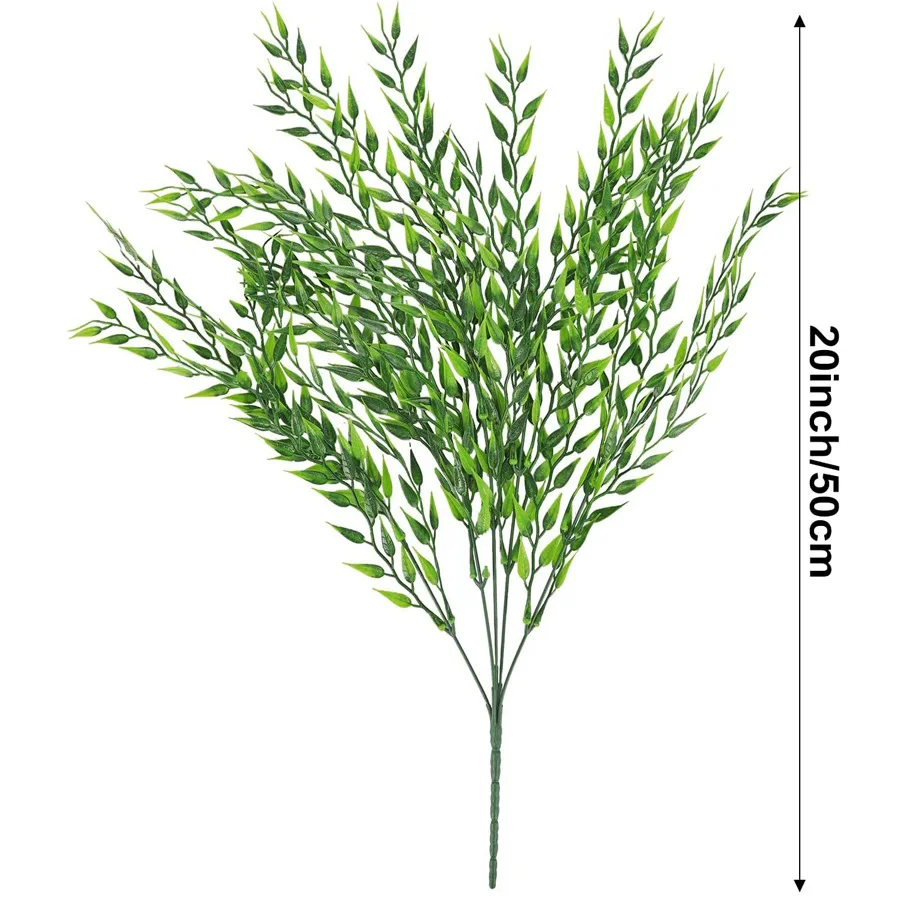 50 سنتيمتر نبات الصفصاف الاصطناعي البلاستيك الخوص أوراق الصفصاف الخضرة الكرمة نباتات معلقة لحفل الزفاف حديقة المنزل الجدار الديكور