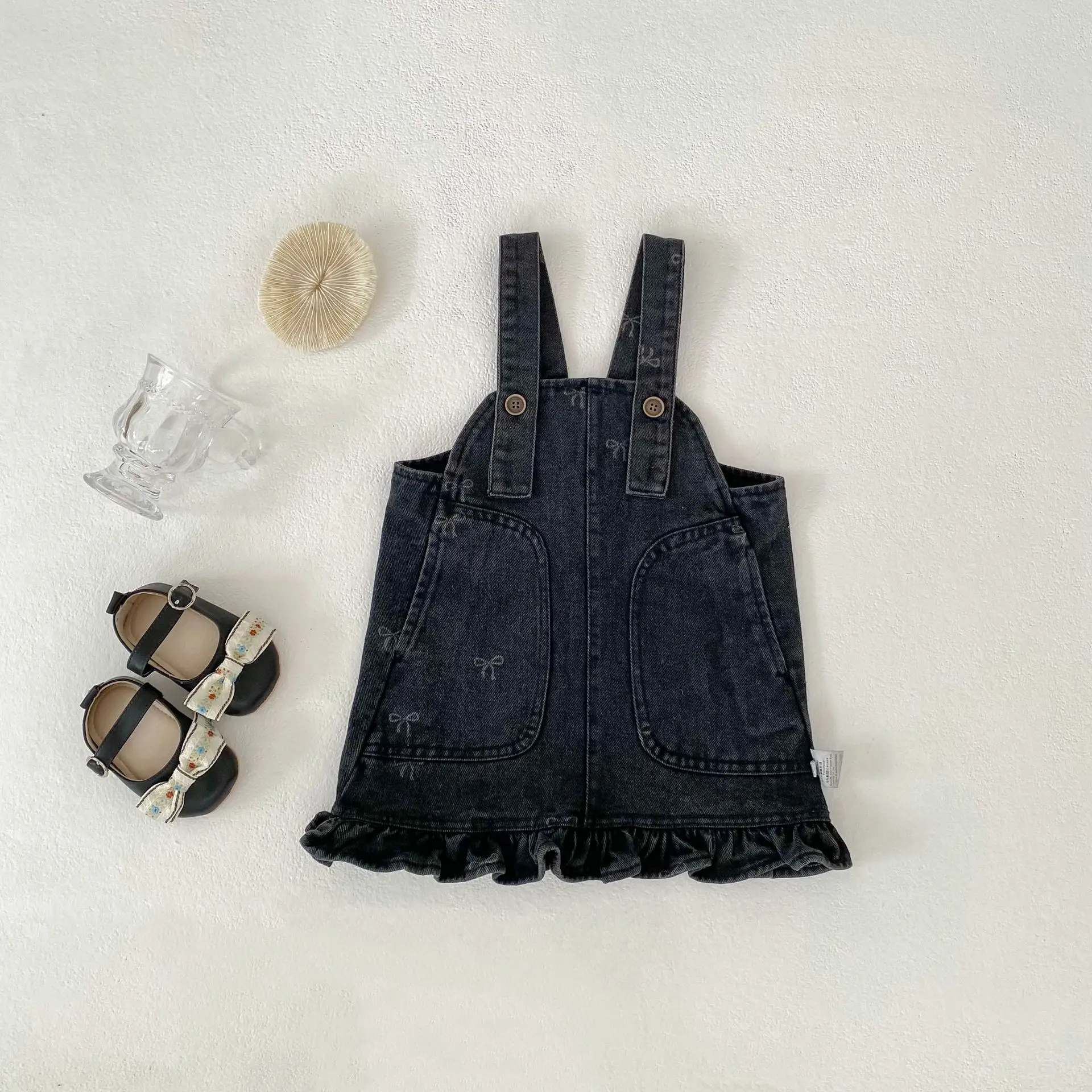 

2025 Baby Girl Strap Skirt New Autumn Korean Girls Fashion Fashionable Denim Vest Skirt Casual Skirt