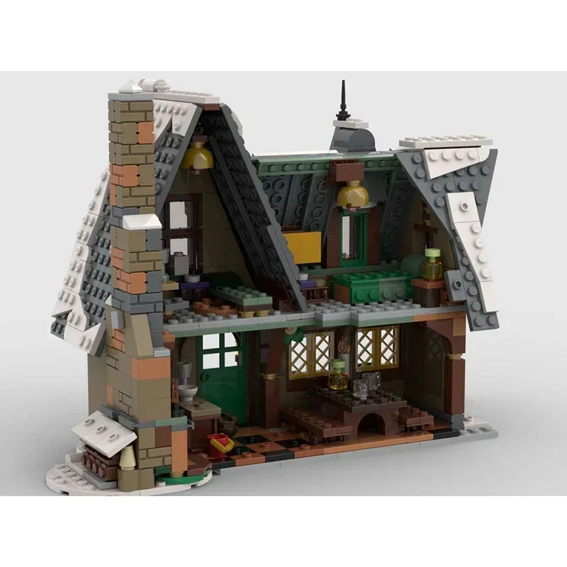 نموذج عرض الشارع Moc قوالب بناء تكنولوجيا القرية الشتوية كتل وحدات هدايا ألعاب عيد الميلاد مجموعات ذاتية الصنع