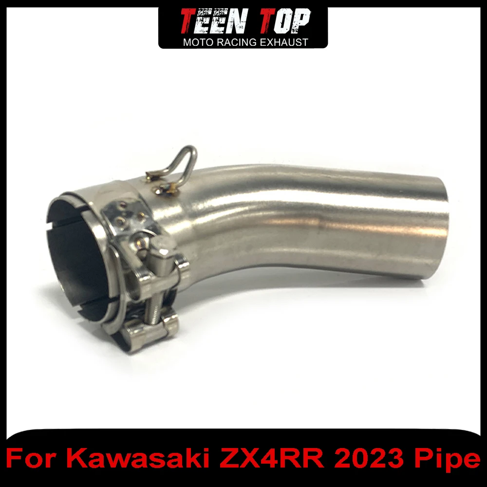 51mm Motorcycle Escape Exhaust Middle Link Pipe Stainless Steel For Kawasaki ZX4RR 2023+ Moto Exhaust Mid Tube Connection Pipe