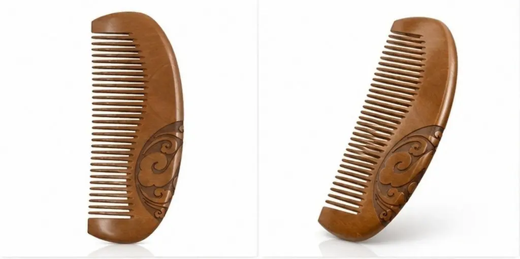 Handcrafted Peach Wood Hair Comb with Auspicious Cloud Carving Retro Style Anti Static Scalp Massage Comb for Women Daily Salon