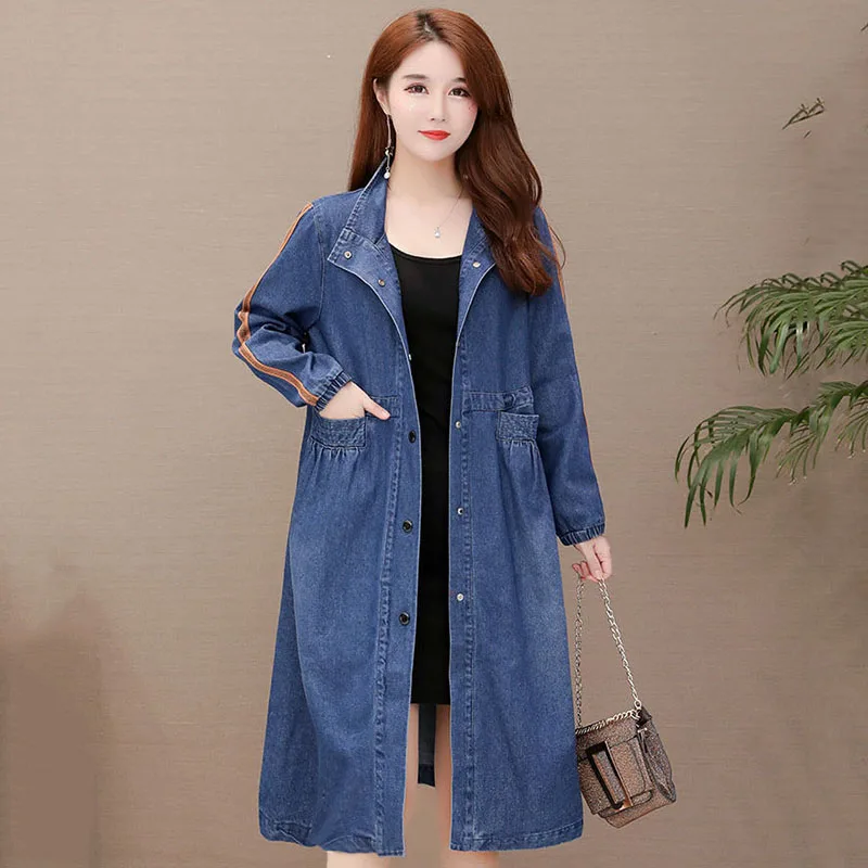 

Women's Denim Jacket For Spring Autumn Long Vintage Slim Fit Stylish Jean Jacket Casual Streetwear New In Outwears Chaquetas
