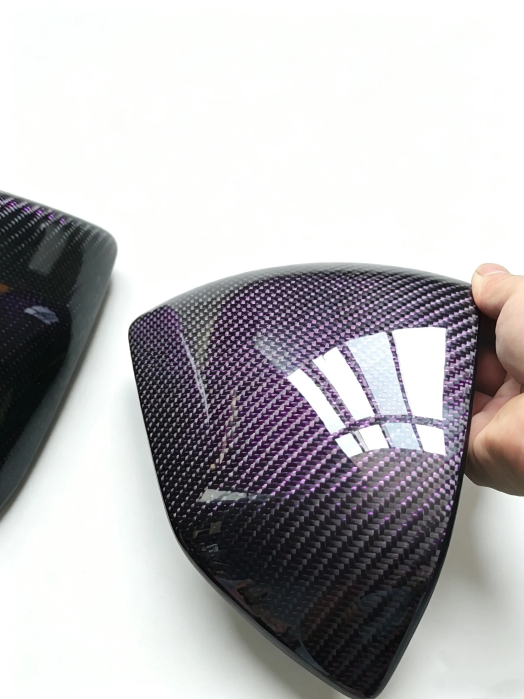 Red Glitter Forged Carbon Fiber Mirror Cover  Sporty Full Coverage Rearview Mirror A Pair