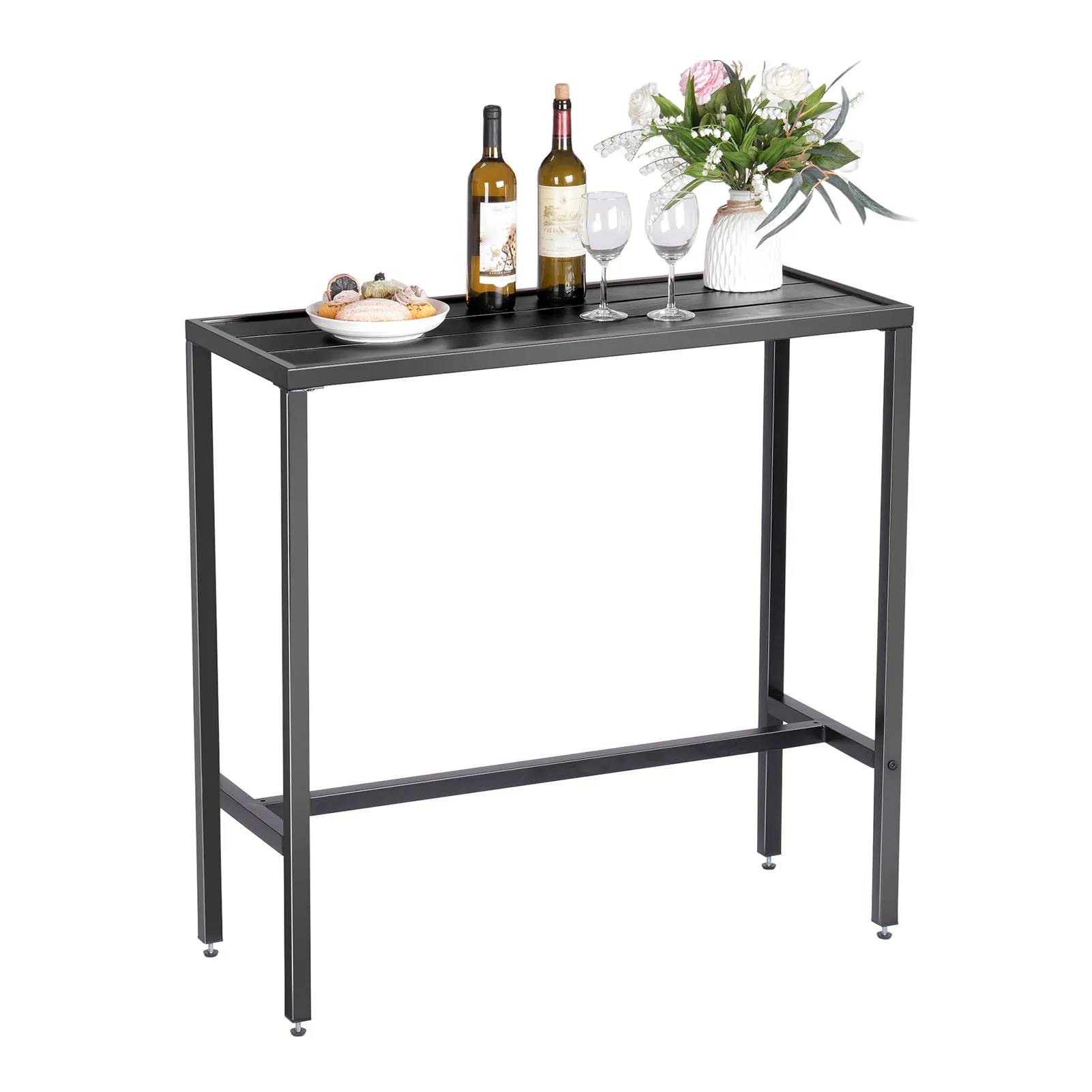 

Outdoor Bar Counter, Outdoor Yard Counter,Outdoor Furniture Camping Table Black 100x38x95.5cm
