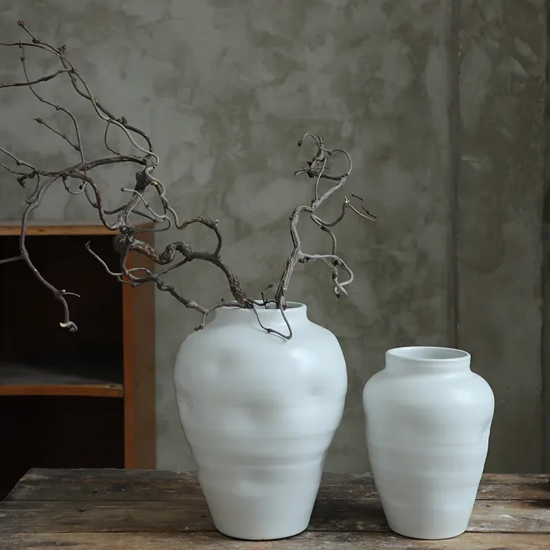 for Ceramic Vase Ornament Modern Simple White Creative Soft Decoration Jewelry Model Room Dining Room Living Room Wholesale