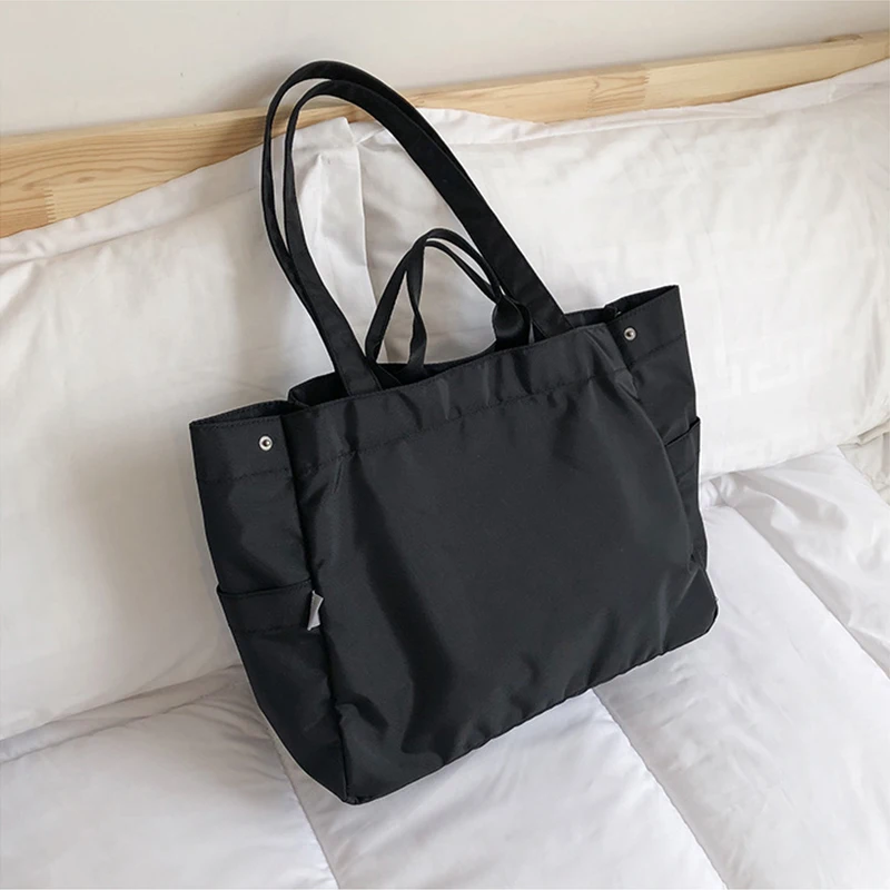 Kobiety Oxford materiałowa torba Tote nowa koreańska wersja prosty i stylowy duża pojemność torba na ramię z zapięciem "dzika moda" torebki