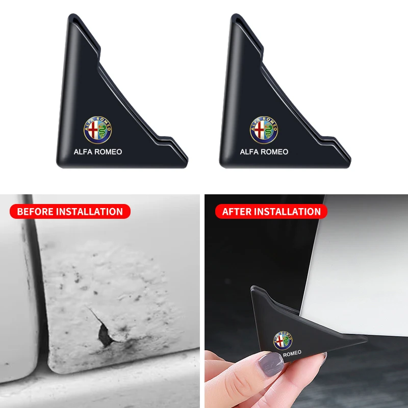 2Pcs Car Door Corner Protective Cover Door Scratch Protector For Alfa Romeo serpent Giulia 159 156 MITO Stelvio 147 Accessories