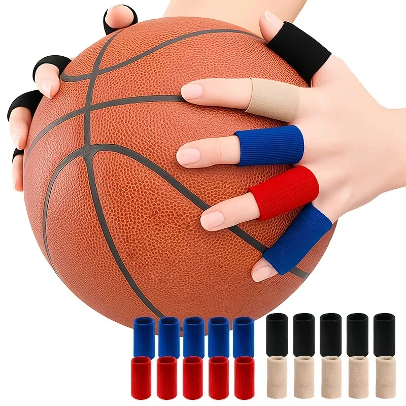 Professional Sports Finger Sleeves Nylon Basketball Finger Guards Elastic Breathable Protective Gear Anti-Slip Joint Support
