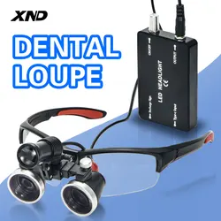 XND-binocular dental con lupa LED, 3,5x/2,5x, lupa médica para belleza quirúrgica