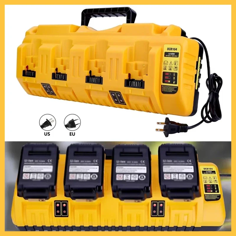 

DCB104 for Dewalt Rapid Charger for Dewalt 12V 20V Max Battery Chargers 4 Port with 2 USB Ports, DCB204 DCB205 DCB127 DCB105