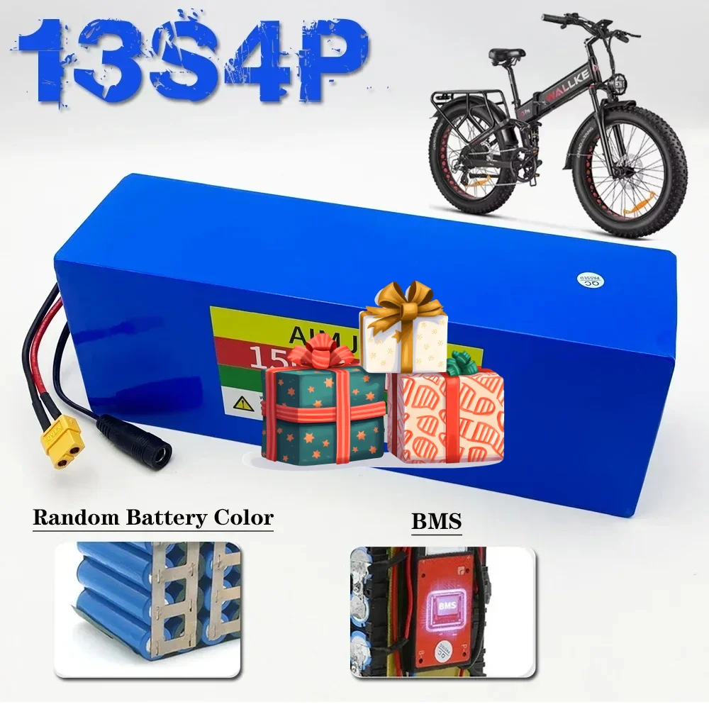 13S4P lithium battery pack 48V 15AH 18650 500W battery For various electronic devices and transportation equipment+charger