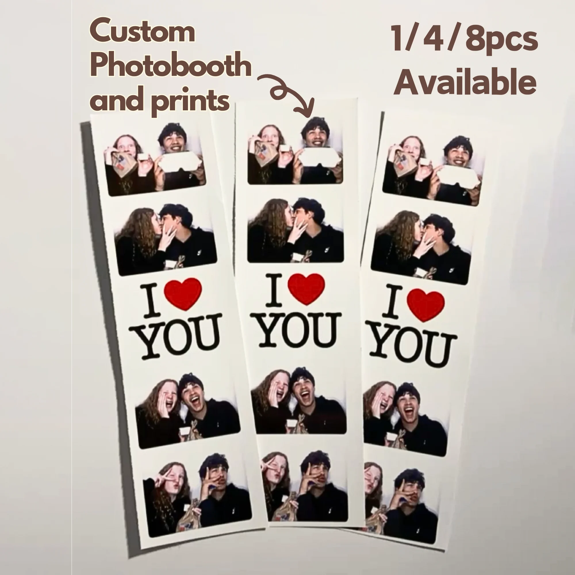 1/3/6pcs available,Custom Photo Booth Prints, Personalize Photo Booth Prints, Wedding Photo Booth Cards, Photo Booth Strip Frame