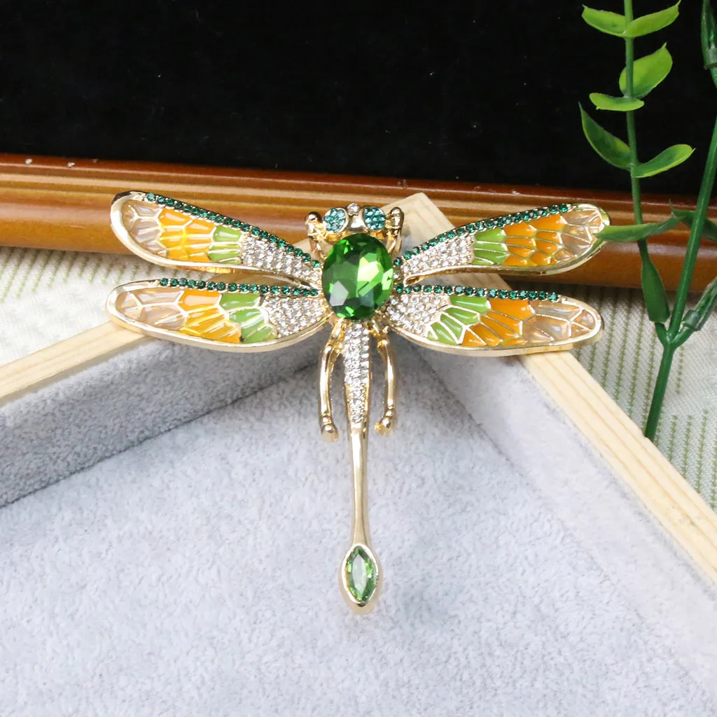 Baroque Luxury Vintage Dragonfly Insect Design Brooch for Men and Women, Jewelry Accessories, Wedding Holiday Party Gift