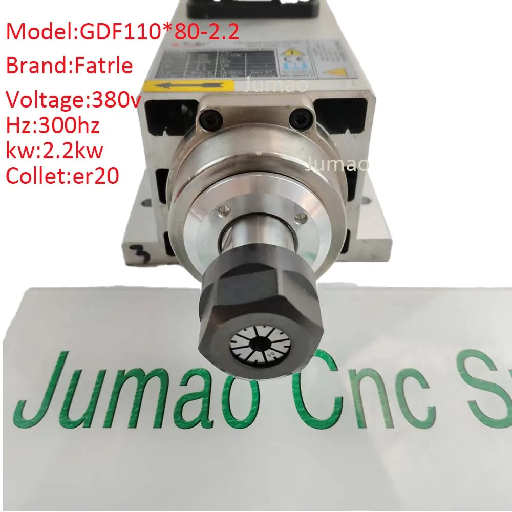 Fatrle brand GDF110*80-2.2 aircooling spindle 4 bearing Voltage 220v 380v er20 for woodworking cnc router machine