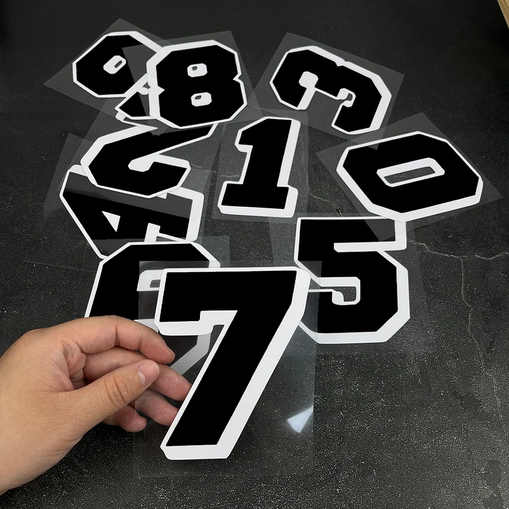 1PC Black Number Motorcycle Sticker Waterproof Vinyl Decal for DIY Fairings Helmets Fender Fuel Tank Scooter Universal Decor
