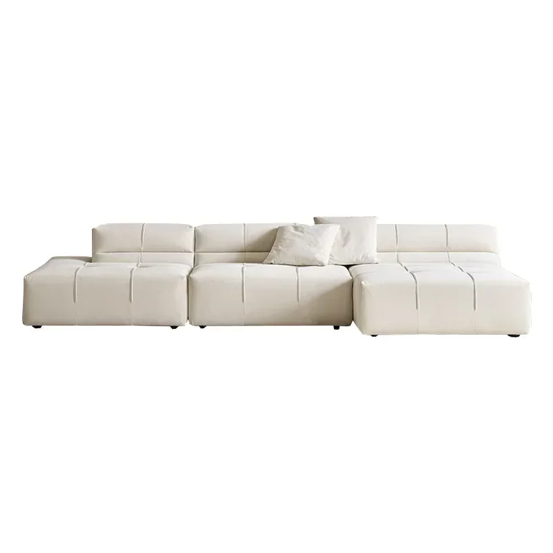 Cream style fabric sofa combination