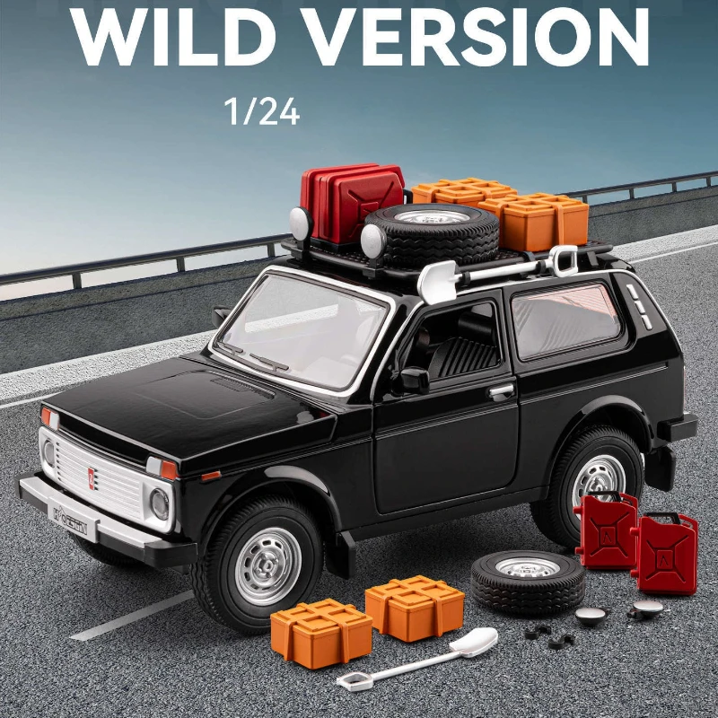 

1:24 Lada NIVA Wild Version Alloy Diecast Car Model Sound & Light Children's Toys Birthday Gifts For Little Boy