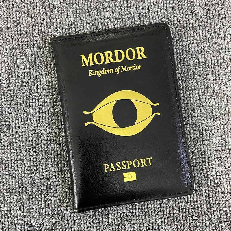 Custodia per passaporto Kingdom of Mordor di alta qualità custodia in pelle nera per portafoglio da viaggio per passaporto