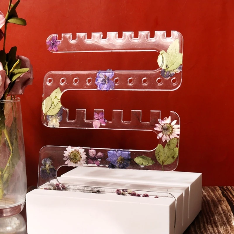 Silicone Resin Molds Set Jewelry Display Stand Epoxy Mold Earring Storage Holder