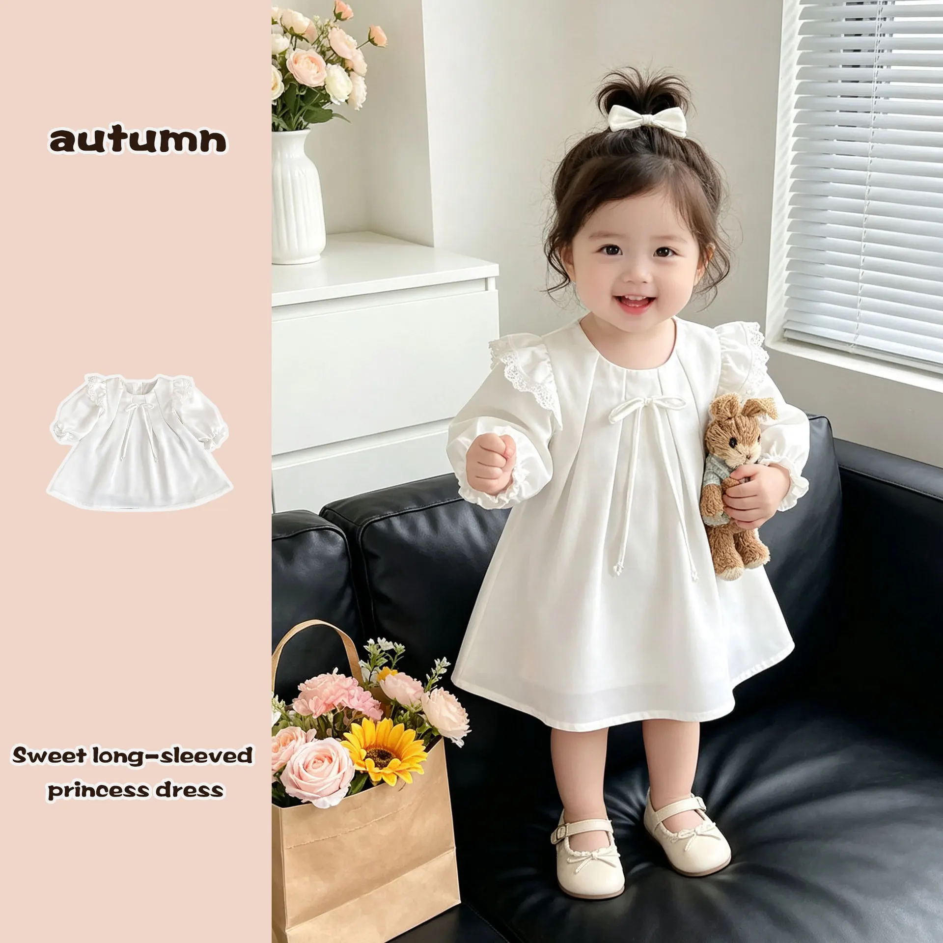 2026-new-autumn-baby-girls-satin-princess-dress-bowknot-birthday-party-gown-sweet-formal-outfit