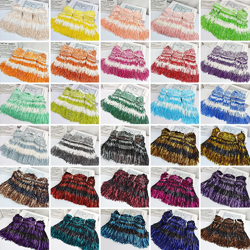 10Yard 15cm Mixed Color Fringe Trim for Stage Costumes Performance Outfits Skirts Decor Trimming Sewing Garment Craft Accessorie