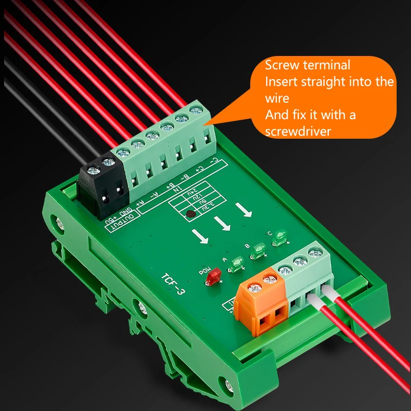 TTL signal servo encoder pulse signal conversion module: 5V to 24V PLC high-speed differential to collector-emitter conversion