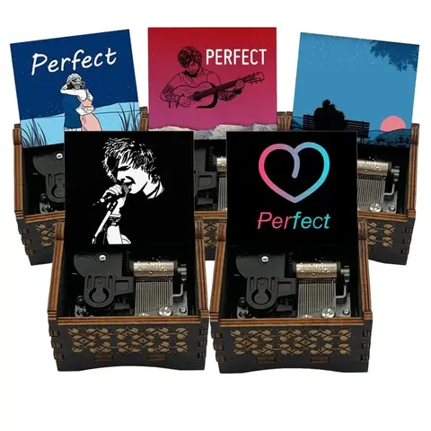 Pozytywka Nakręcana Drewniana Mechaniczna Personalizowana z Nadrukiem Śpiewaczki Uroczy Prezent dla Dziewczyny Żony na Urodziny Święta Boże Narodzenia