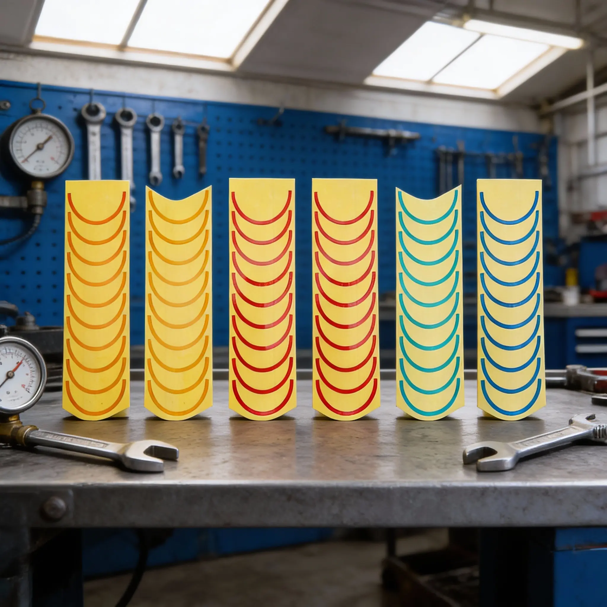 

6 Sheets Pressure Instrument Identification Decal Adhesive Color Coded Waterproof PVC Gauge Marking Sticker for Accurate