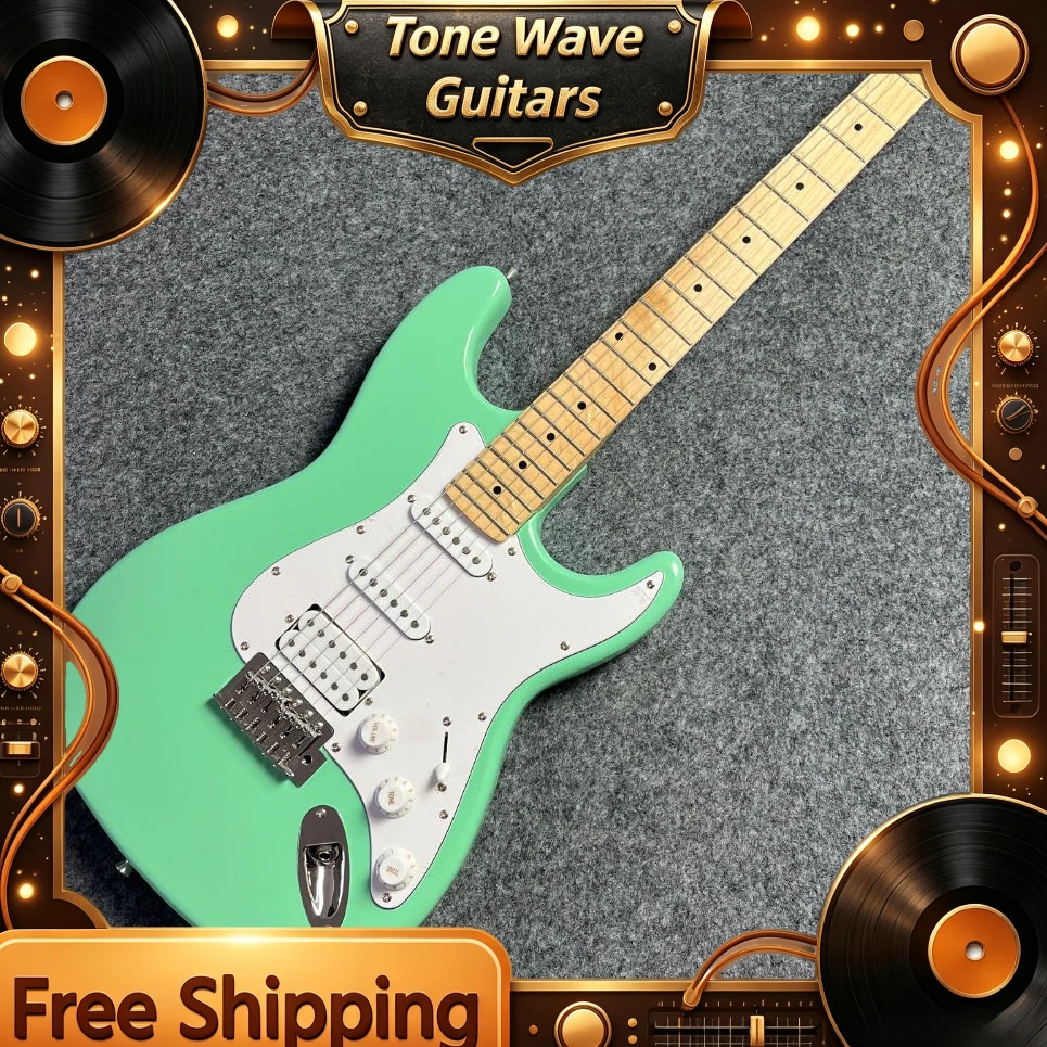 2026 Hot Surfing Green Single Double Electric Guitar ST001 Delivery Included Novice Advancement Versatile Musician Practice