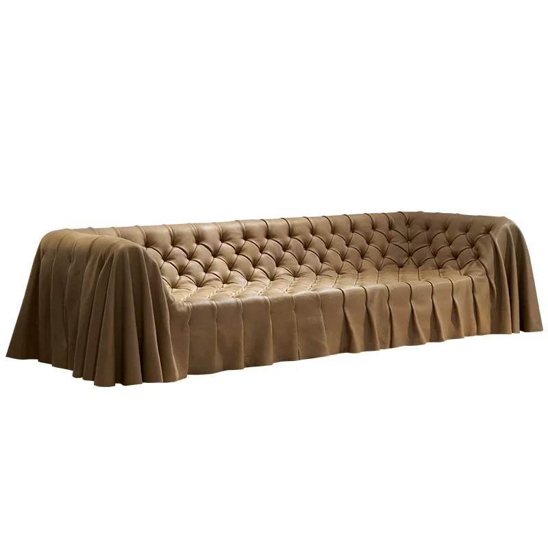 

Bohemian skirt sofa living room Italian large villa French designer creative zipper leather