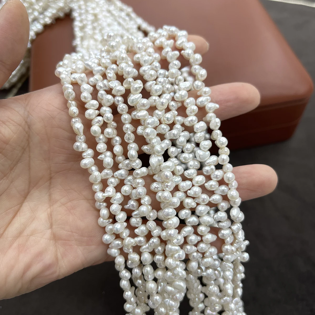 4.5–5.5mm Natural Freshwater Pearls 36cm Wheat-Ear Shape Strand Beads for Jewelry Making DIY Necklaces Bracelets and Accessories