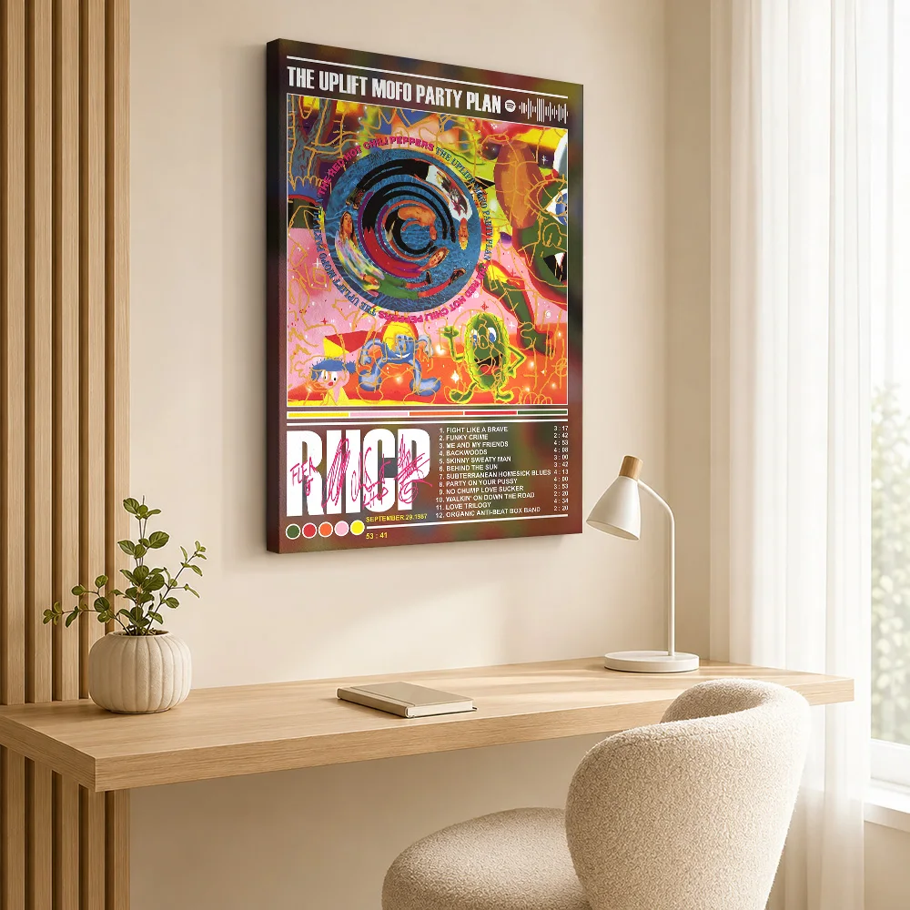 Red Hot Chili Peppers Album Cover Framed Canvas Print Poster Custom Photo Retro Music Wall Art for Bedroom Decor Ready to Hang