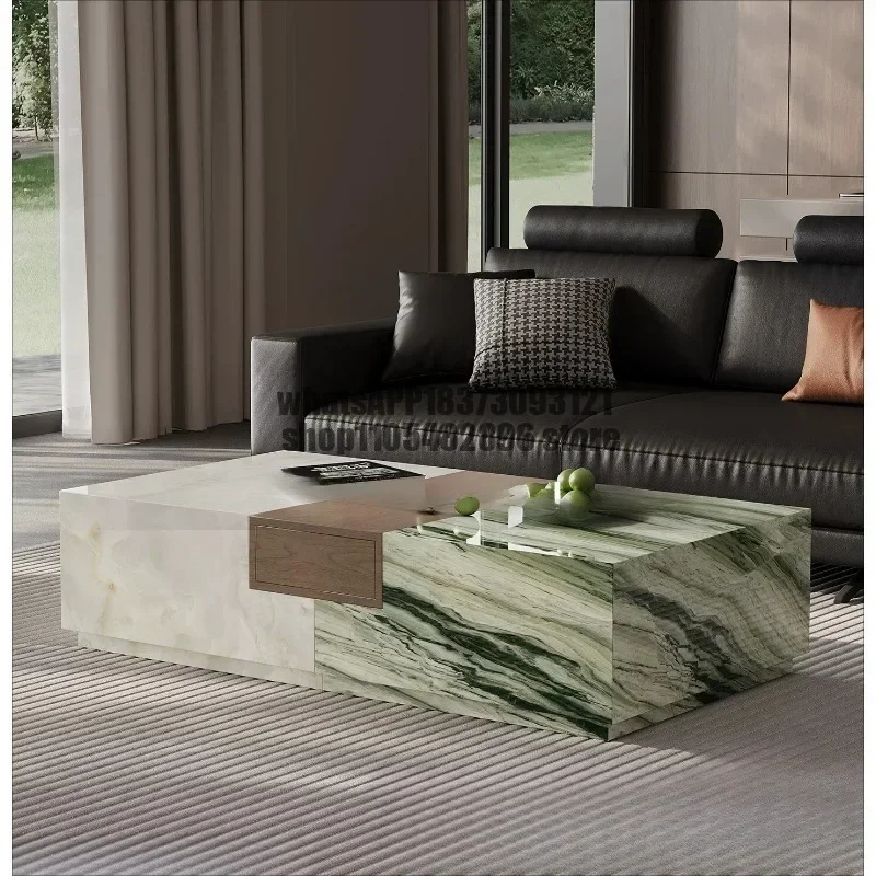 Coffee table living room household minimalist luxury stone high-end splicing designer storage coffee table
