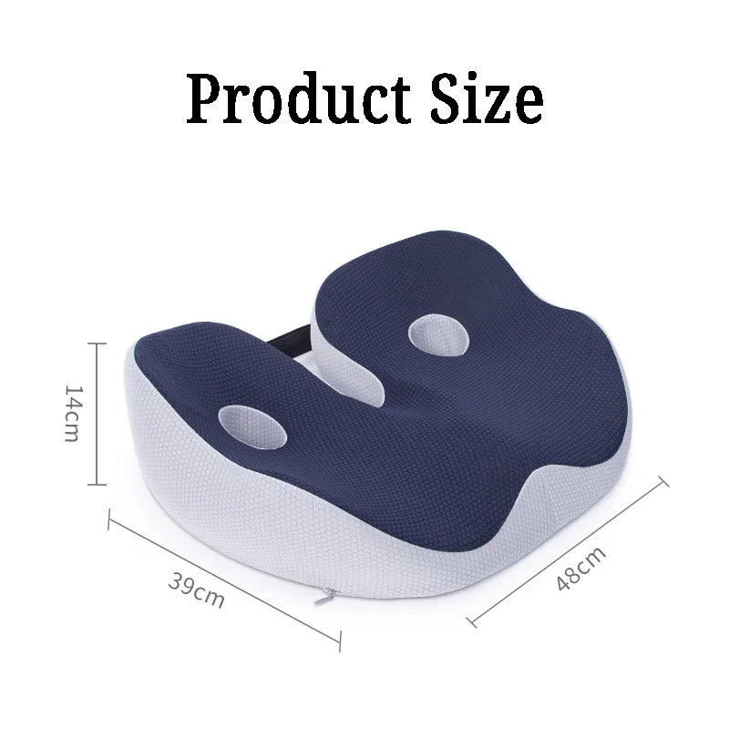 Memory Foam Sit Bone Relief Seat Cushion for Butt Lower Back Hamstrings Hips Ischial Tuberosity Reduce Fatigue for Chair