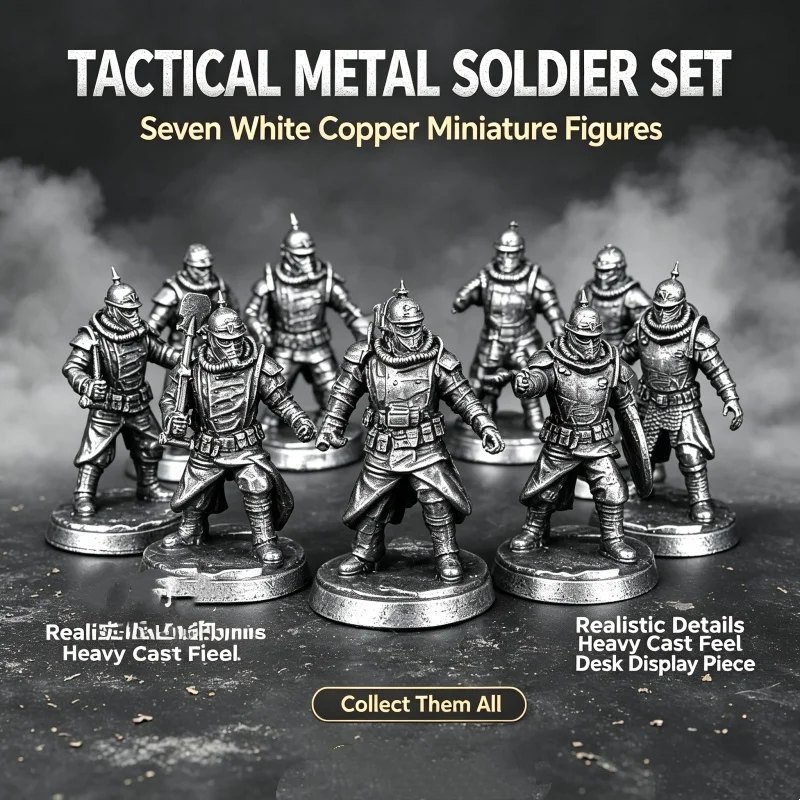 Vintage Gas Mask Infantry Metal Mini Figurine Tabletop Game Ornament Desk Gift for Male Hobby Lovers