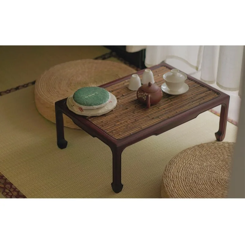 Small coffee table, old Merlot bamboo small tea table, red sour branch bay window table, tatami balcony low table