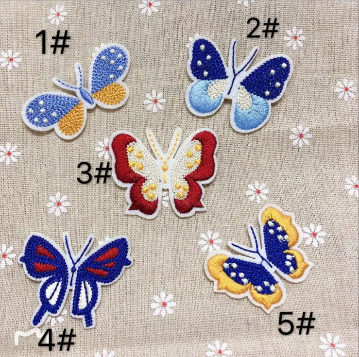 New arrival 10 pcs Butterfly Embroidered patches iron on Jeans coat tshirt bag shoe hat decor repair Motif emblem accessory diy