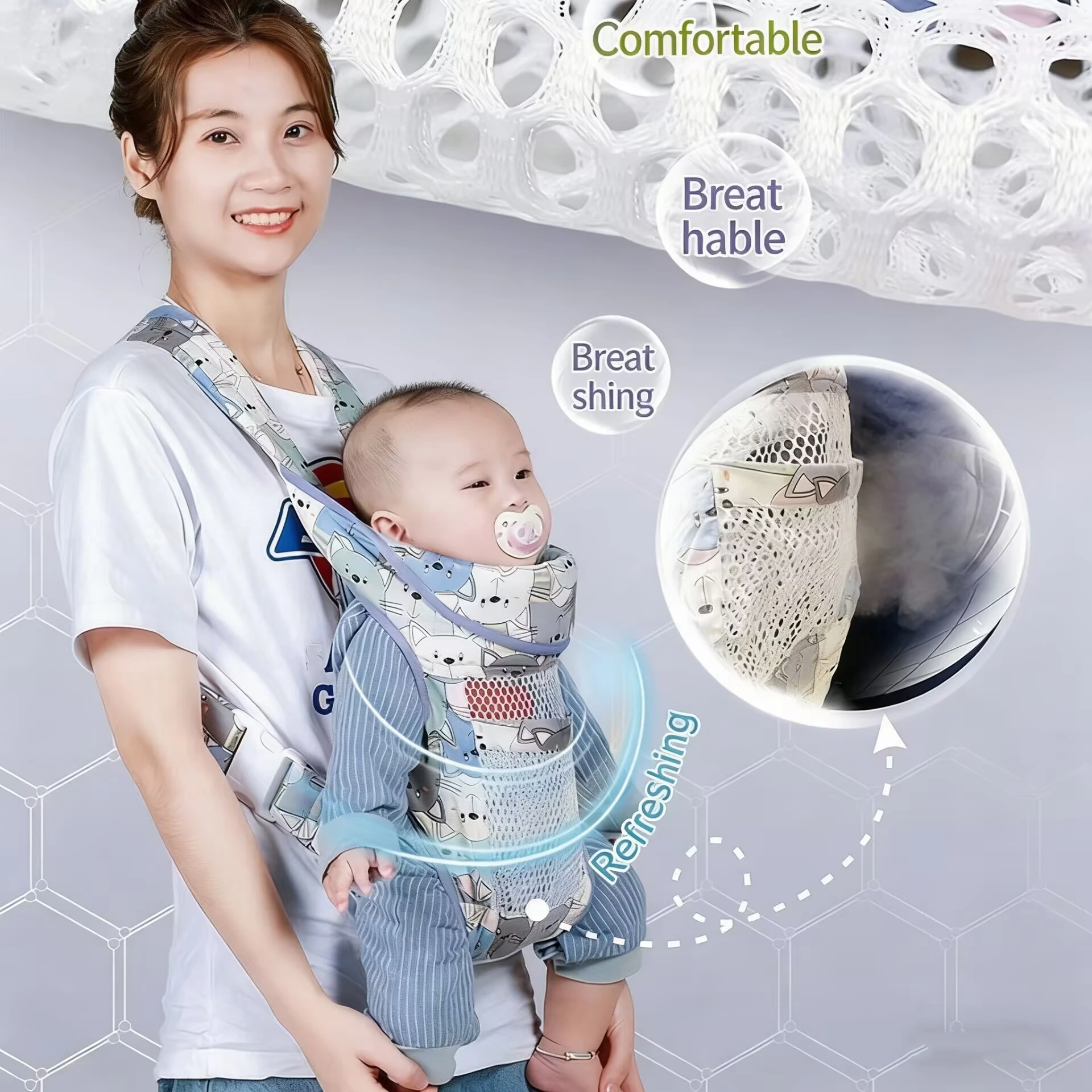 Baby Carrier Go Out Ventilate Baby Carrier Sling Versatile for All Seasons Multifunctional Shoulder Front Hugging Waist Stool