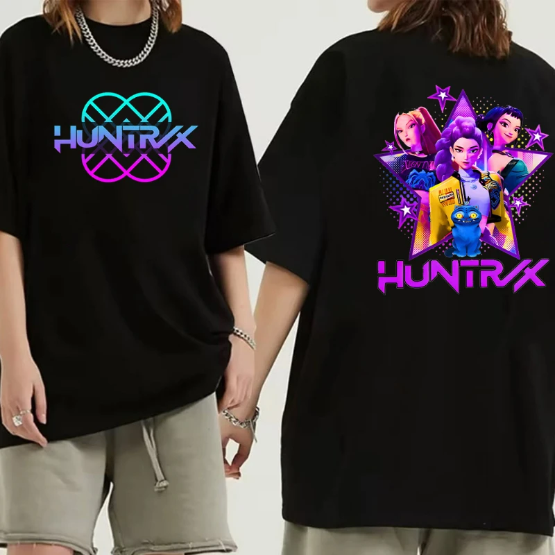 

K-pop Demon Hunters Rumi Mira Zpey 2025 футболка с рисунком фильма для мужчин и женщин модная футболка Harajuku Kawaii женская одежда Y2K