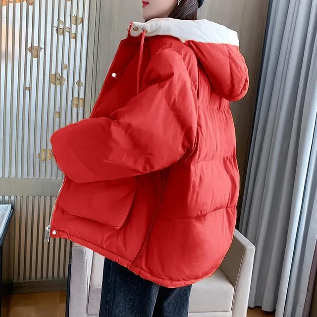 2024 Winter Korean Warm Female Puffer Coat Pocket Solid Parkas Padding Long Sleeve Thick New in Outerwears Hooded Women's Jacket 6 Winter Korean Warm Female Puffer Coat Pocket Solid Parkas Padding Long Sleeve Thick – view 6