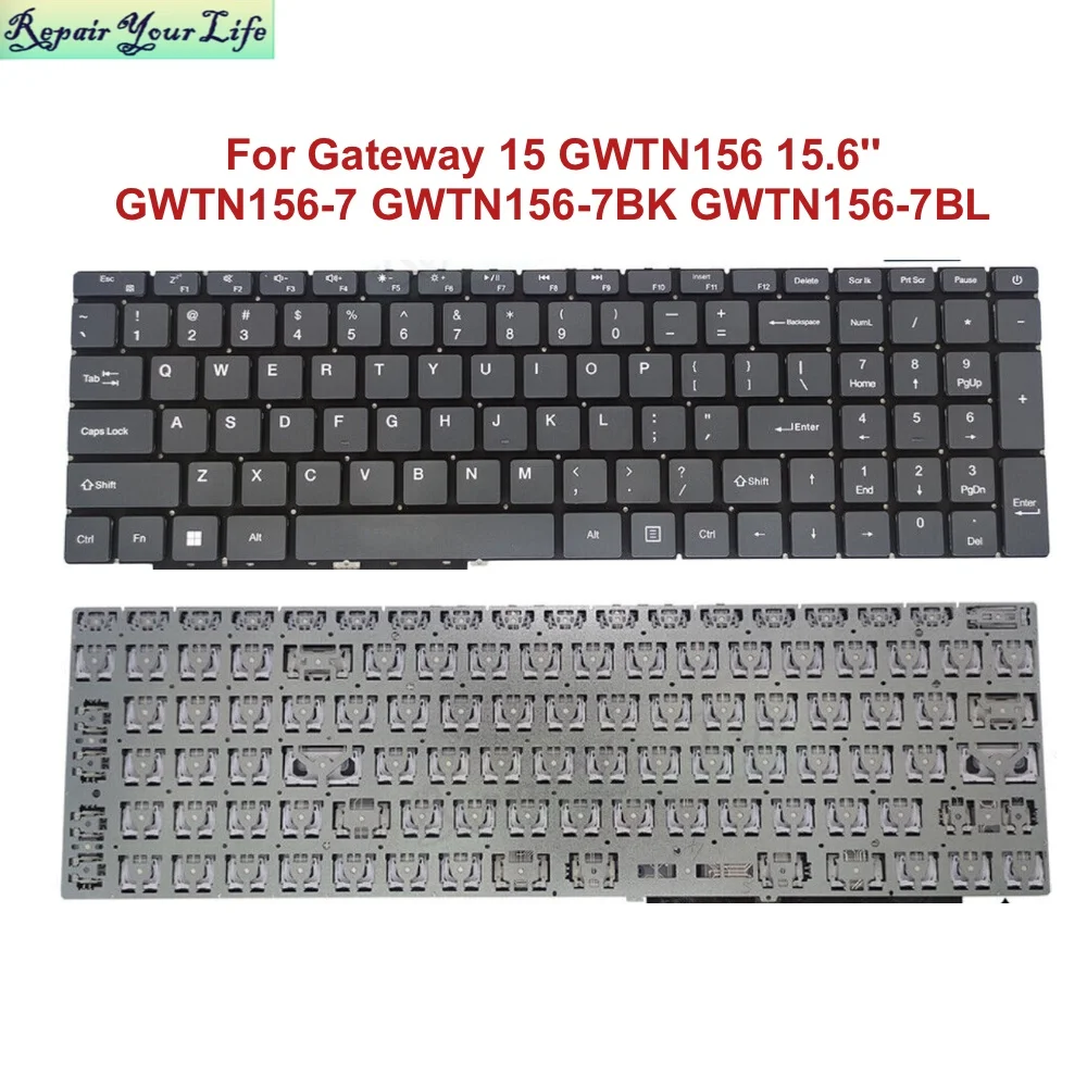 

US English Keyboard for Gateway 15 GWTN156 15.6'' GWTN156-7 GWTN156-7BK GWTN156-7BL Replacement Keyboards PRIDE-K3960 YXT-93-222